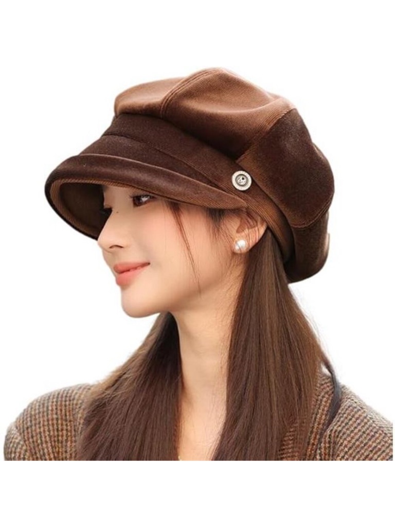 Women's Newsboy Cap With Visor Fall Beret Hat